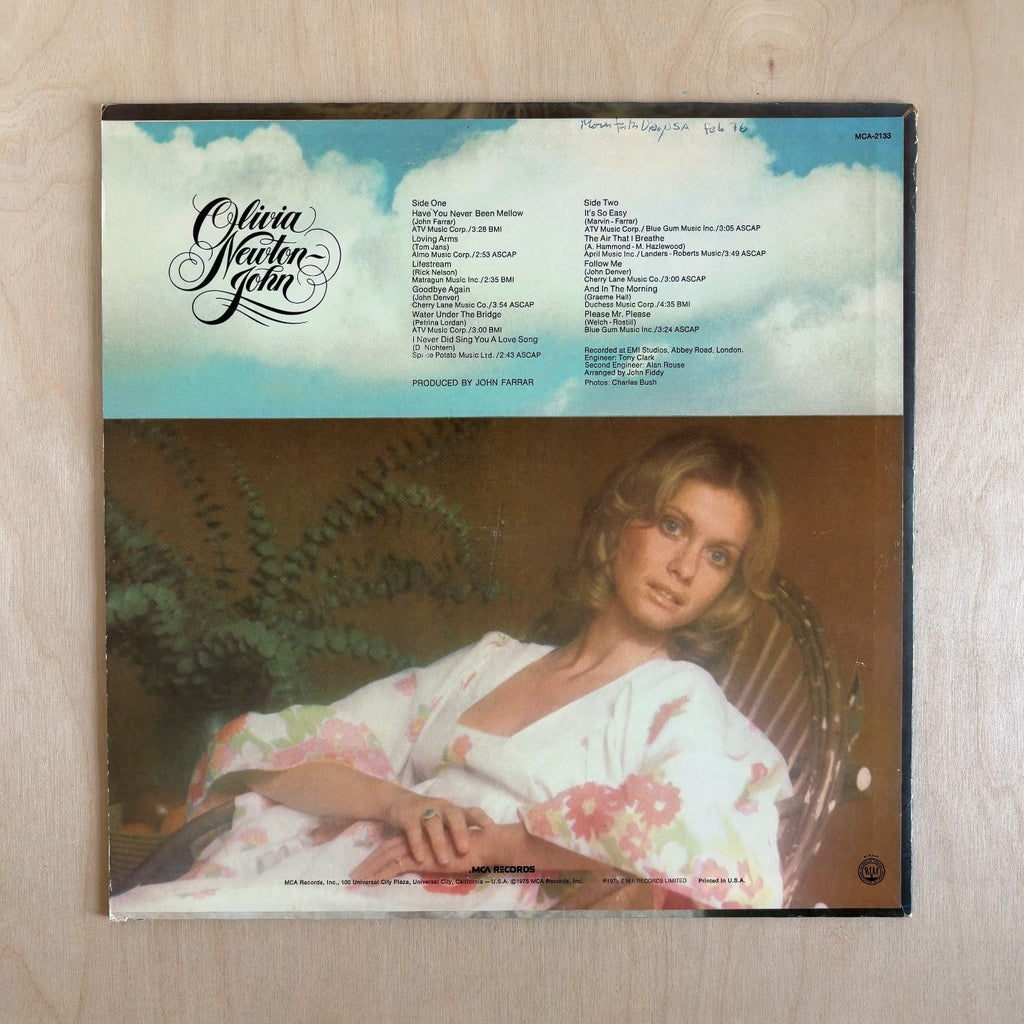 Olivia Newton-John – Have You Never Been Mellow – back cover