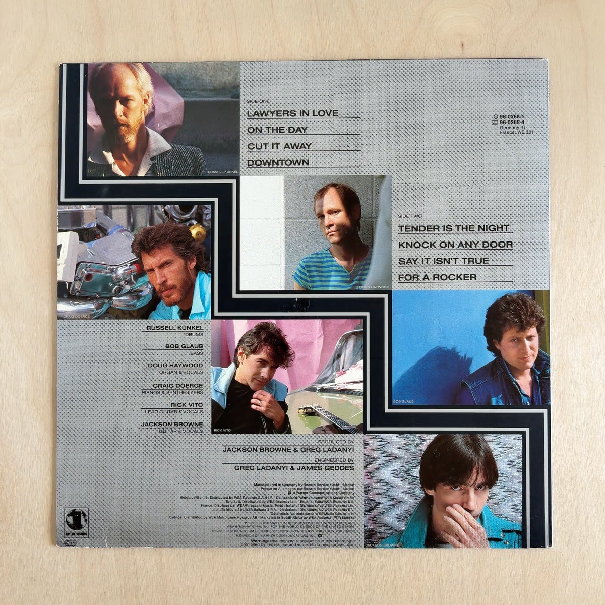 Jackson Browne – Lawyers In Love – back cover