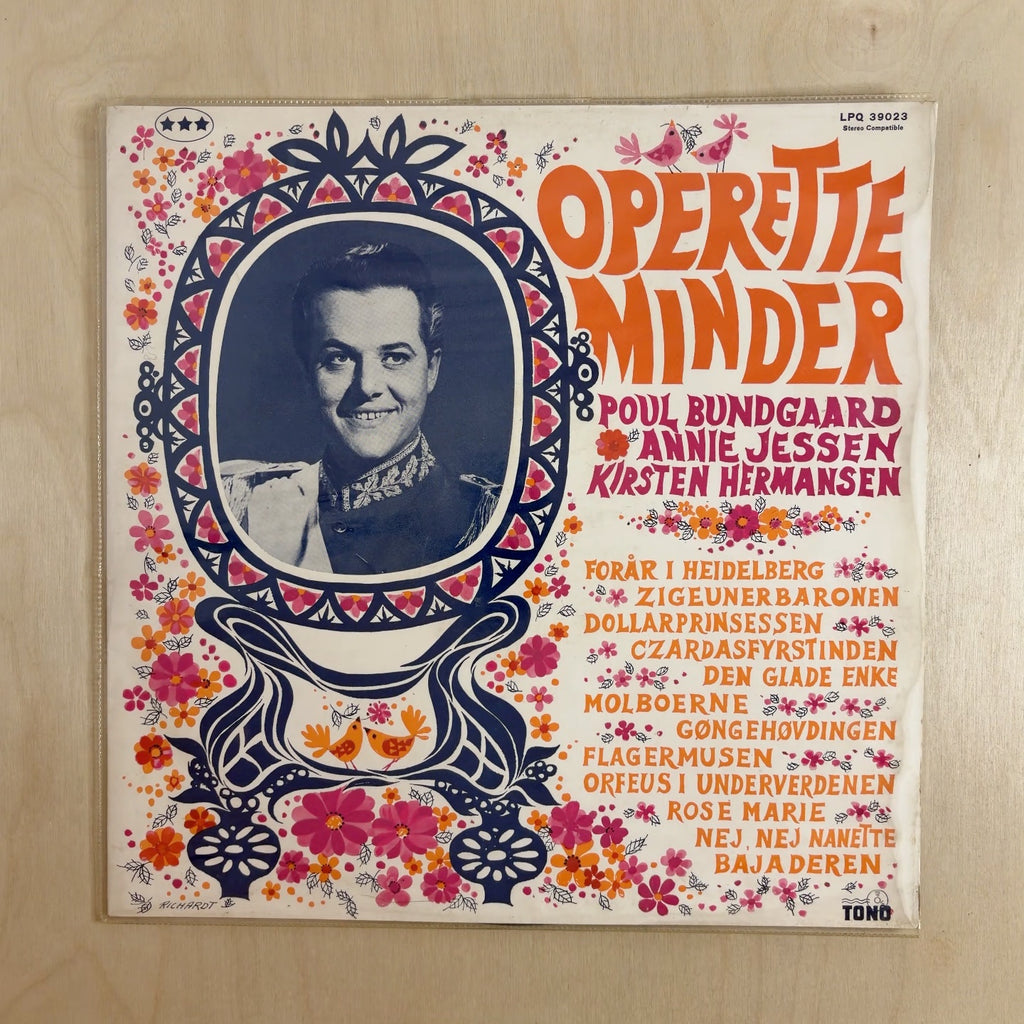 Poul Bundgaard, Annie Brink Jensen, Kirsten Hermansen – Operetteminder – front cover