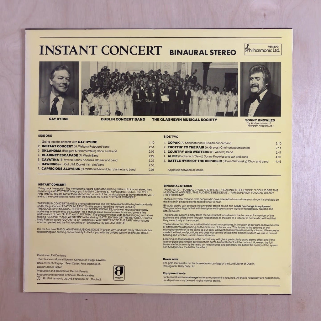 Dublin Concert Band – Instant Concert – back cover