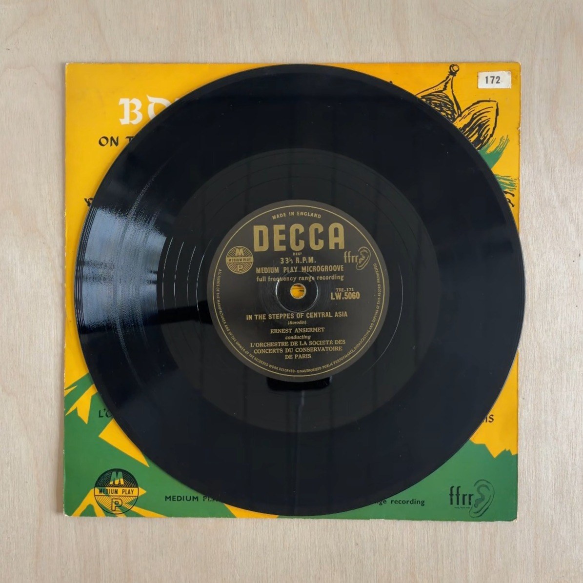 Alexander Borodin, Modest Mussorgsky, Ernest Ansermet, Orchestre De La Société Des Concerts Du Conservatoire – On The Steppes Of Central Asia / Night On The Bare Mountain – record label