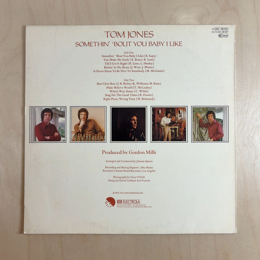 Tom Jones – Somethin' 'Bout You Baby I Like – back cover