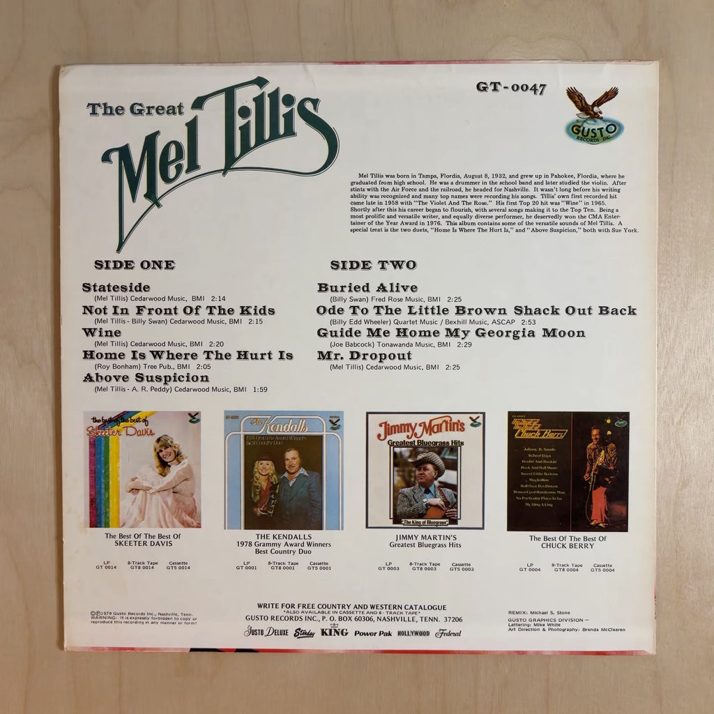 Mel Tillis – The Great Mel Tillis – back cover