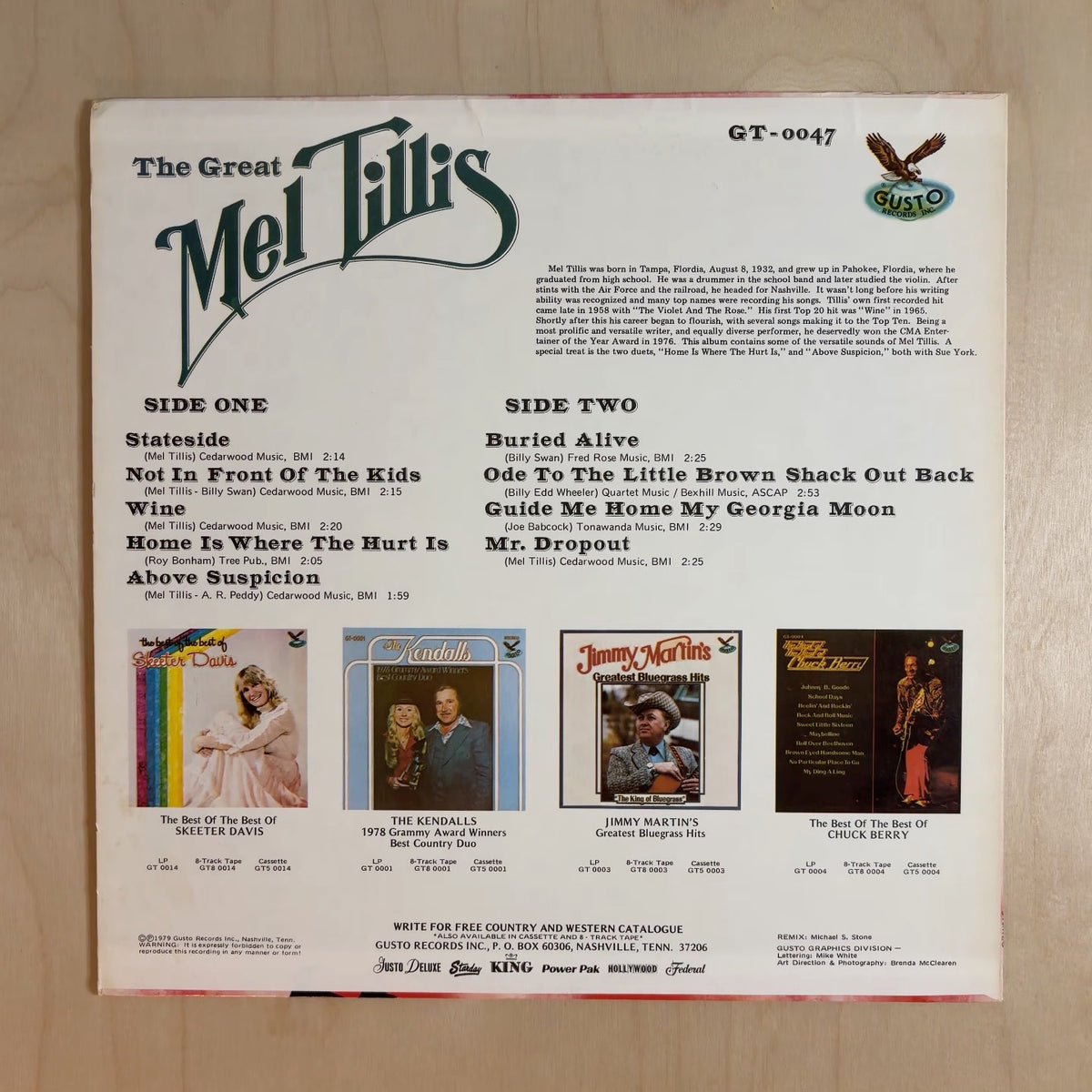 Mel Tillis – The Great Mel Tillis – back cover