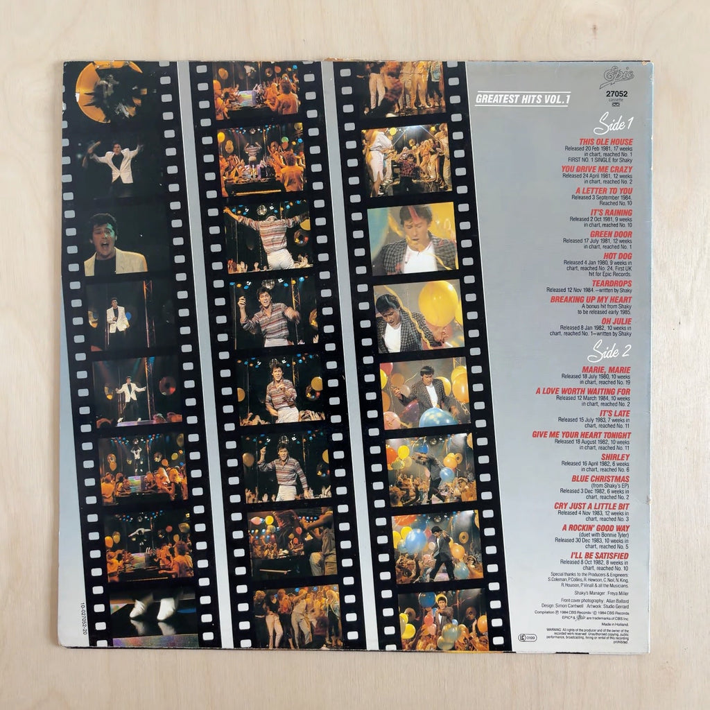 Shakin' Stevens – Greatest Hits Vol. 1 – back cover