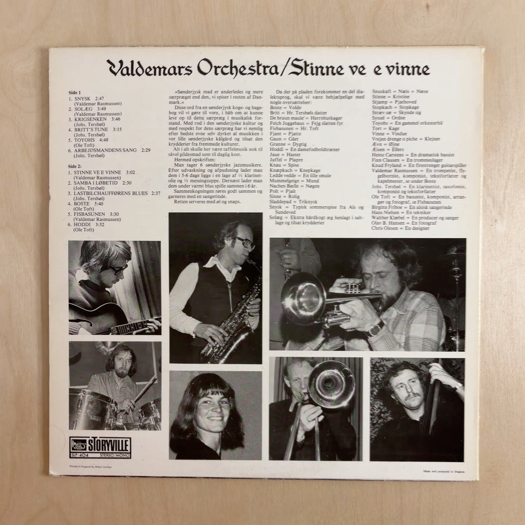 Valdemars Orchestra – Stinne Ve E Vinne – back cover