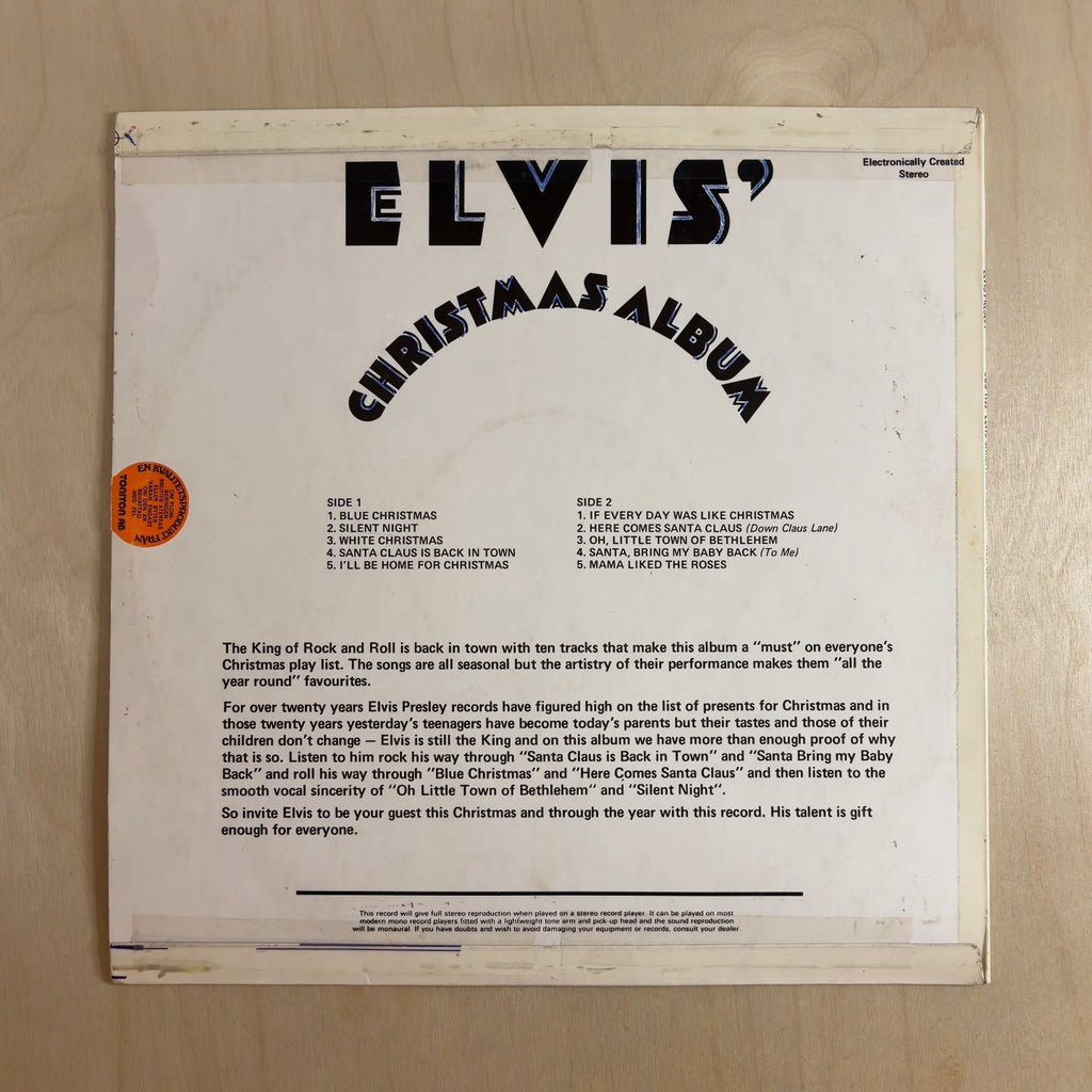 Elvis Presley – Elvis' Christmas Album – back cover