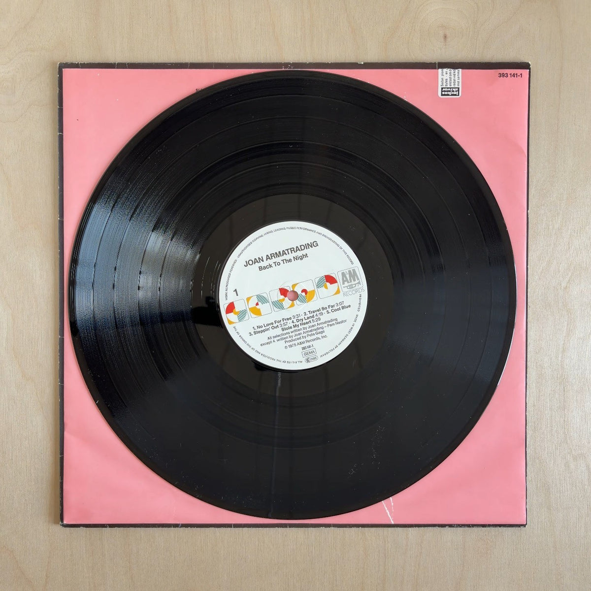 Joan Armatrading – Back To The Night – record label