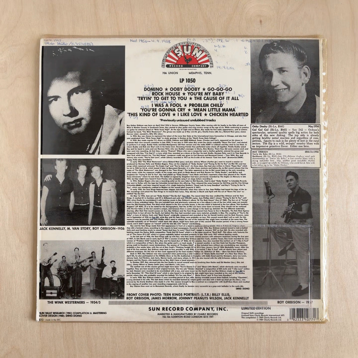 Roy Orbison – And The Teen Kings – back cover