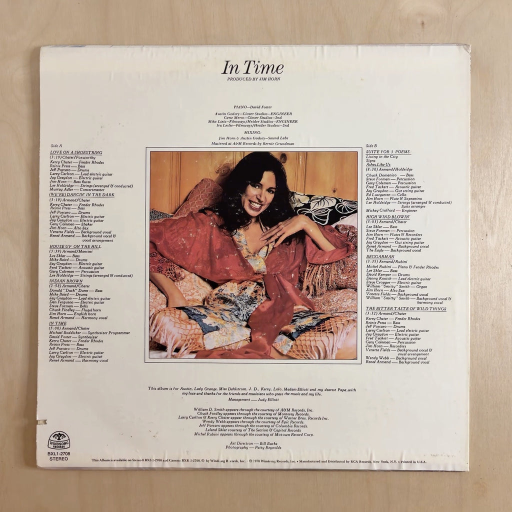 Renée Armand – In Time – back cover