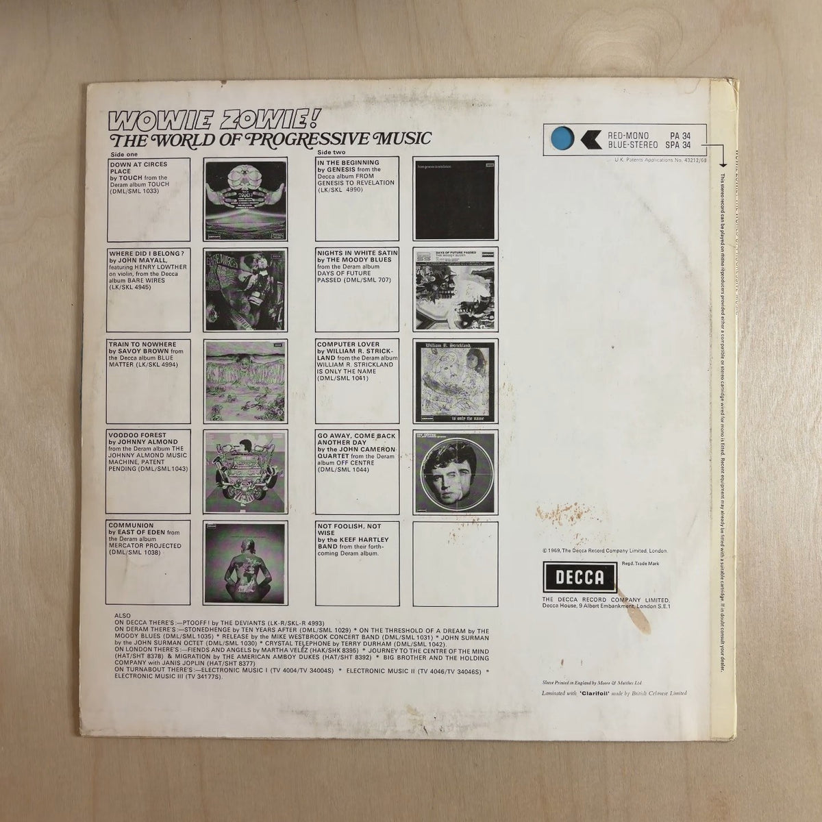 Various – The World Of Progressive Music: Wowie Zowie! – back cover