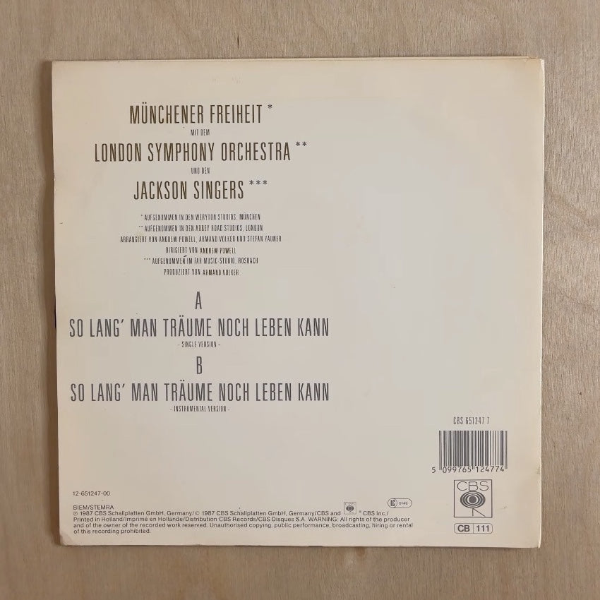 Münchener Freiheit, London Symphony Orchestra – So Lang' Man Träume Noch Leben Kann – back cover