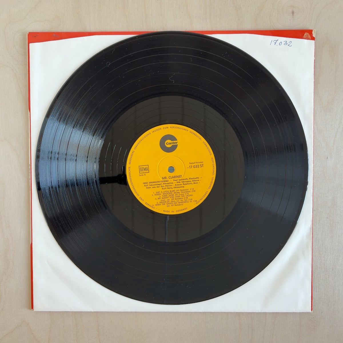 Fred-Spannuth-Combo – Mr. Clarinet – record label