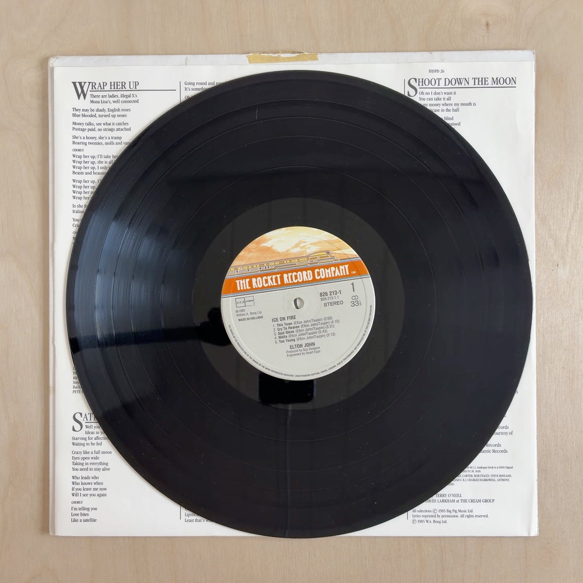 Elton John – Ice On Fire – record label