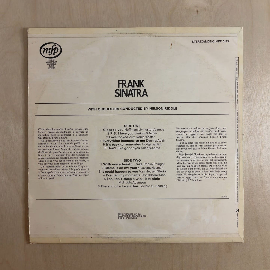 Frank Sinatra – Close To You – back cover