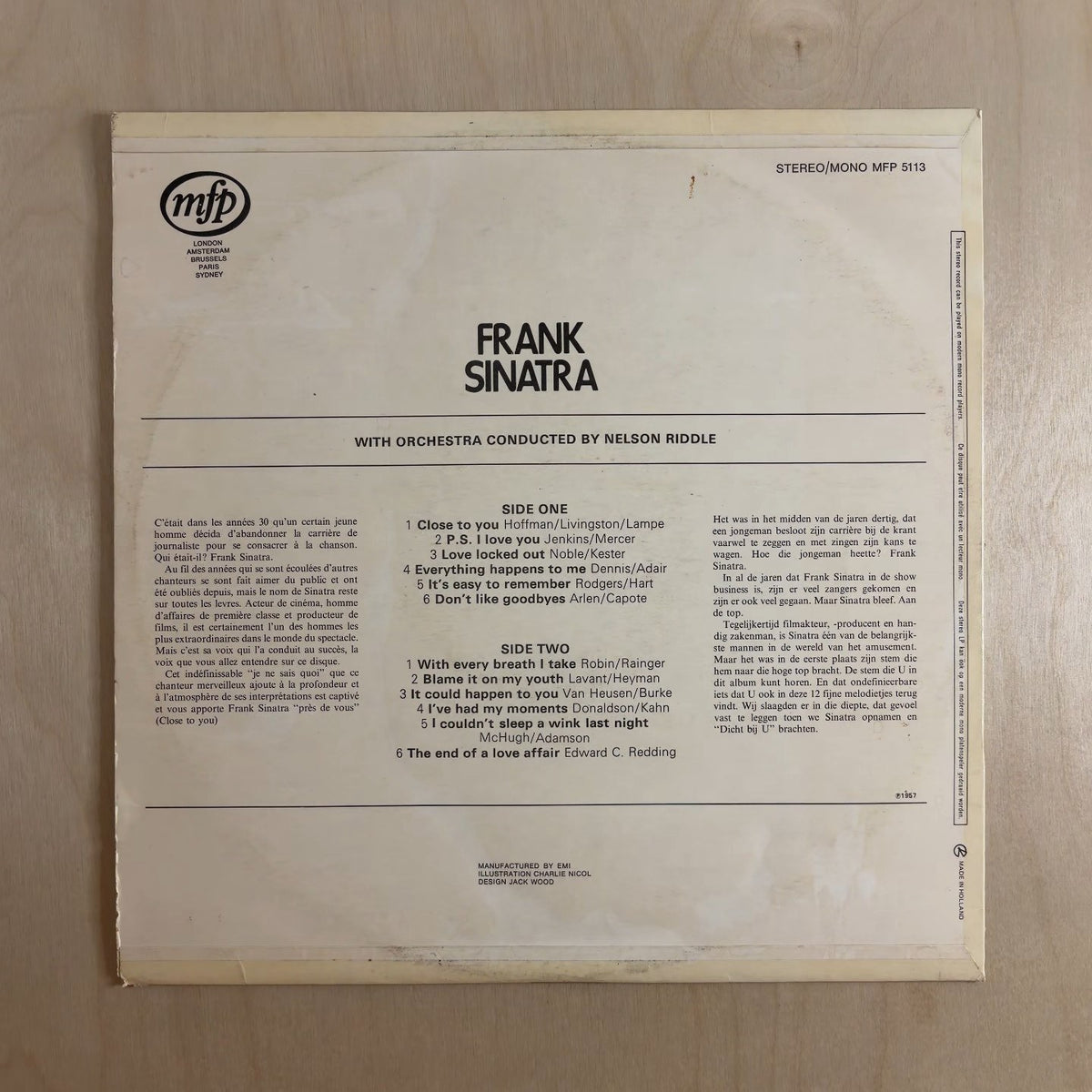 Frank Sinatra – Close To You – back cover