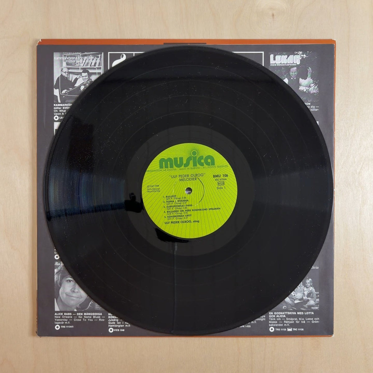 Kvartetten Synkopen, Ulf Peder Olrog – Ulf Peder Olrog-melodier Vol. 1 – record label