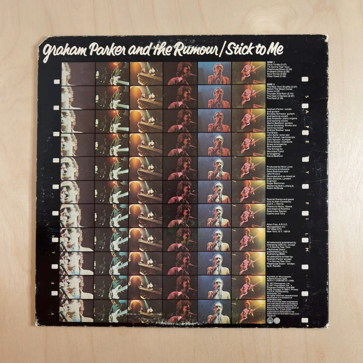 Graham Parker And The Rumour – Stick To Me – back cover
