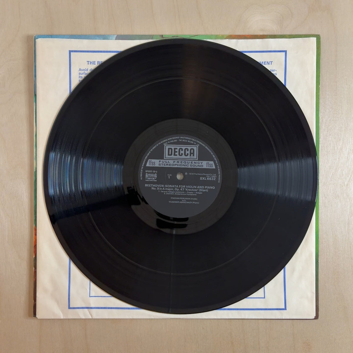 Ludwig van Beethoven, Itzhak Perlman, Vladimir Ashkenazy – Violin Sonatas No.9 "Kreutzer" & No.2 – record label