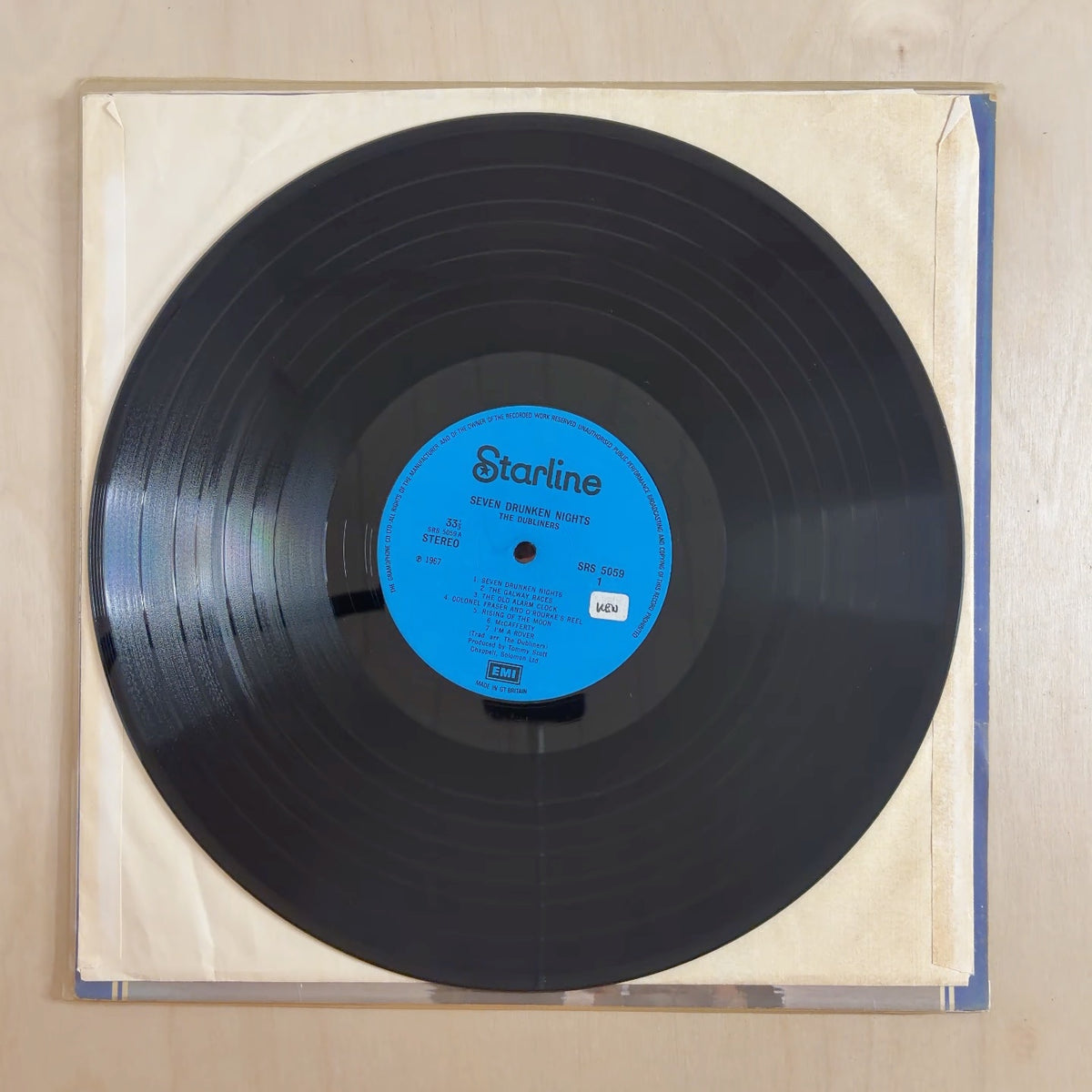 The Dubliners – Seven Drunken Nights – record label