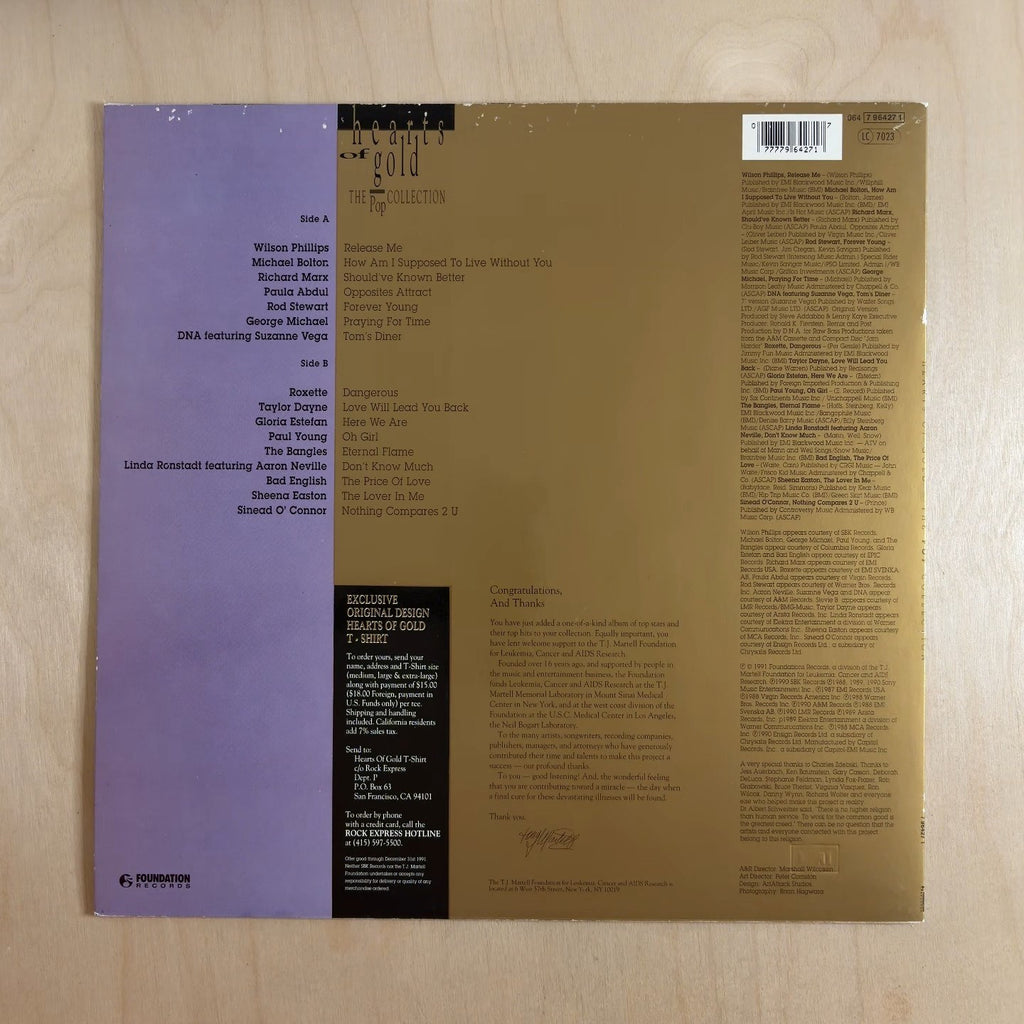 Various – Hearts Of Gold - The Pop Collection – back cover