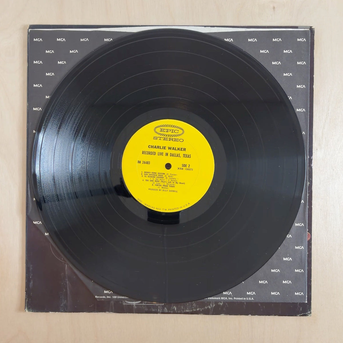 Charlie Walker – Recorded Live In Dallas, Texas – record label