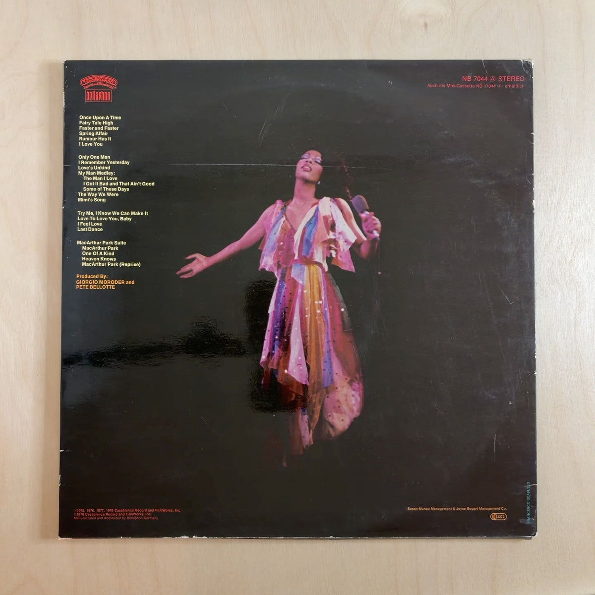 Donna Summer – Live And More – back cover