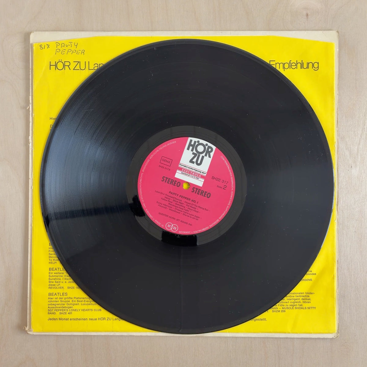 Günter Noris Jet Sound Inc. – Party Pepper No.1 – record label