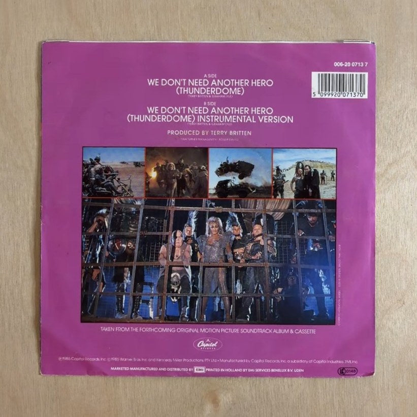Tina Turner – We Don't Need Another Hero (Thunderdome) – back cover