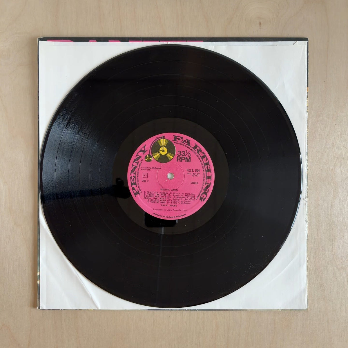 Daniel Boone – Beautiful Sunday – record label