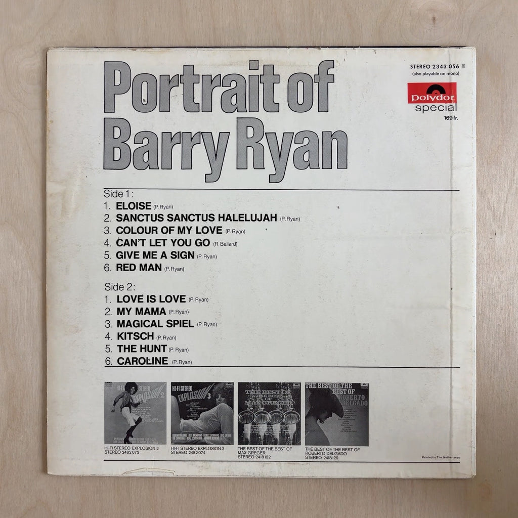 Barry Ryan – Portrait Of Barry Ryan – back cover