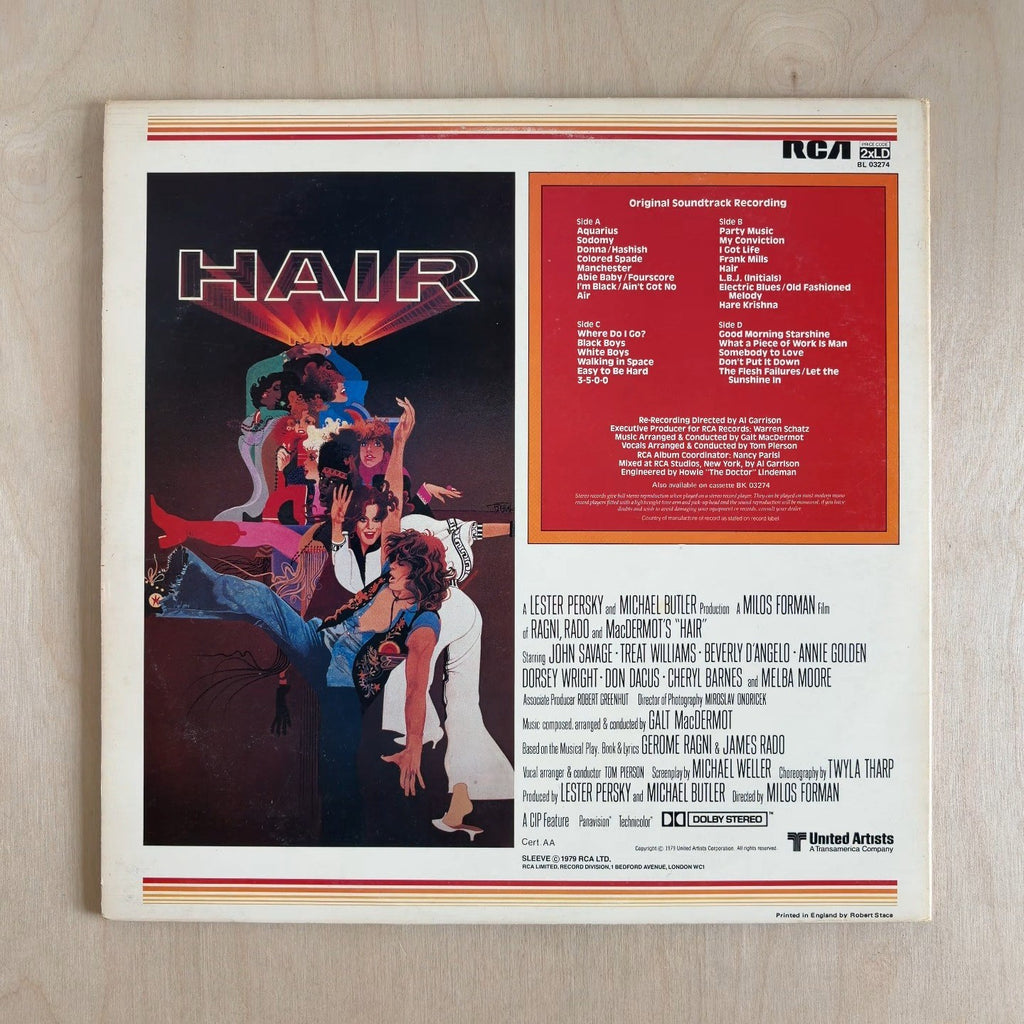 Galt MacDermot – Hair (Original Soundtrack Recording) – back cover