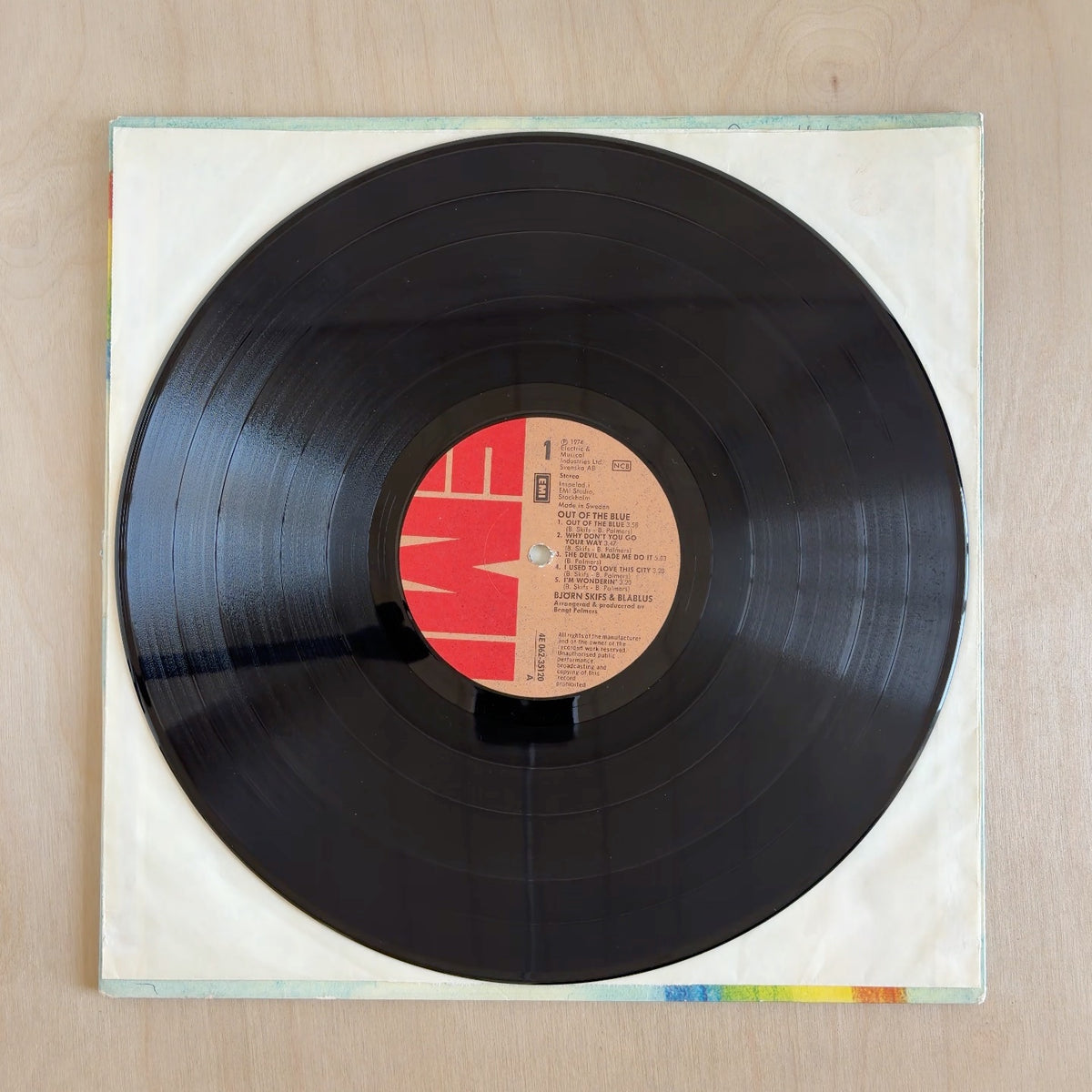 Björn Skifs & Blåblus – Out Of The Blue – record label