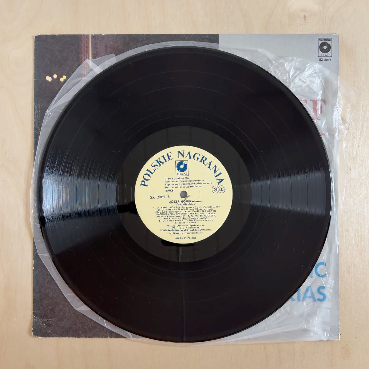Józef Homik – Operatic Arias – record label