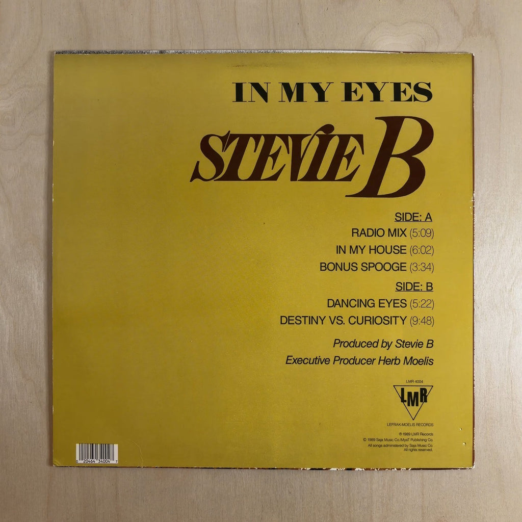 Stevie B – In My Eyes – back cover