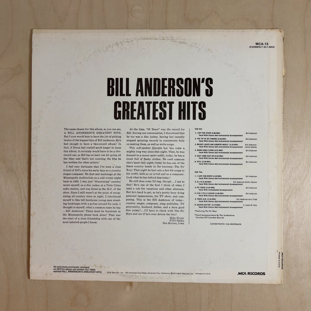 Bill Anderson – Bill Anderson's Greatest Hits
