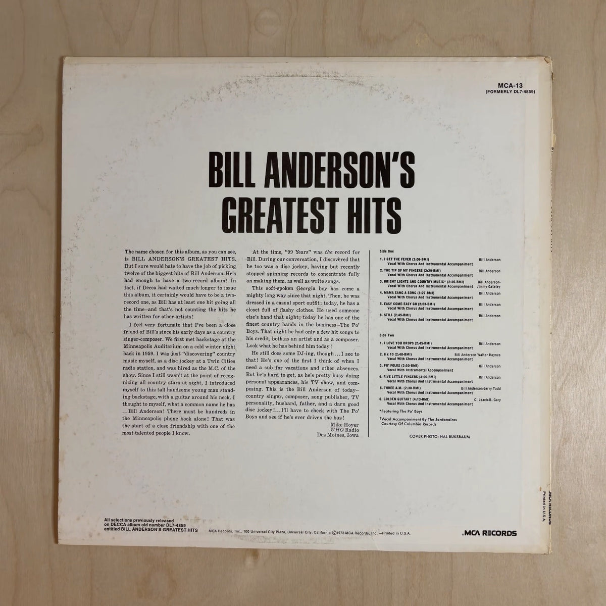 Bill Anderson – Bill Anderson's Greatest Hits