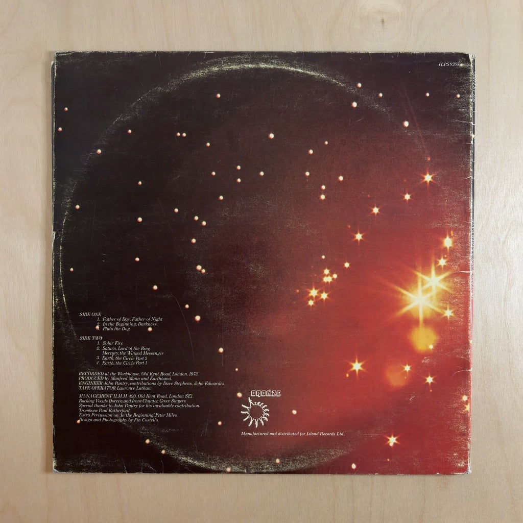 Manfred Mann's Earth Band – Solar Fire – back cover