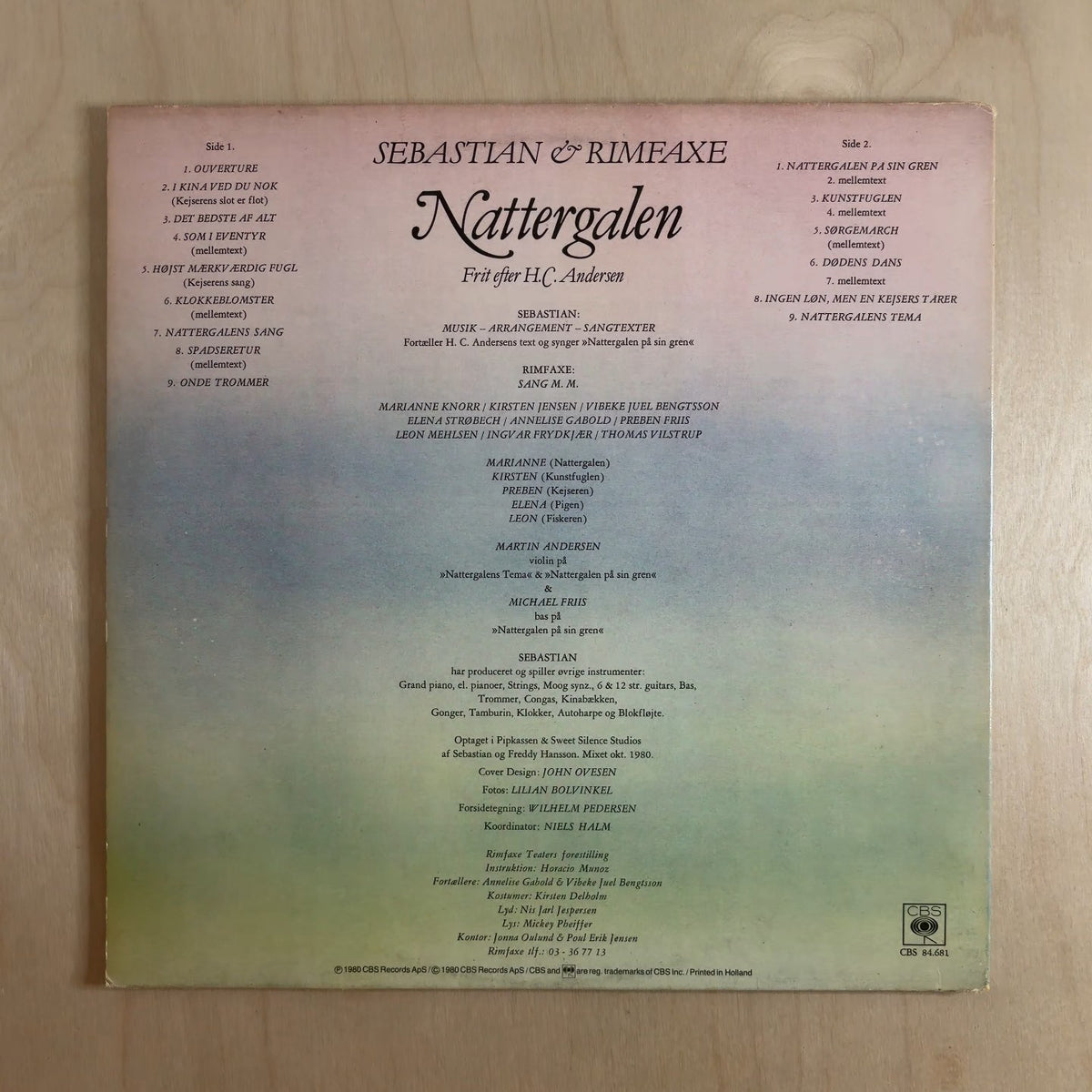 Sebastian (5), Rimfaxe – Nattergalen – back cover