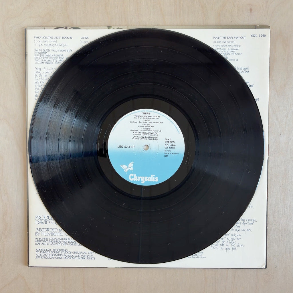 Leo Sayer – Here – record label