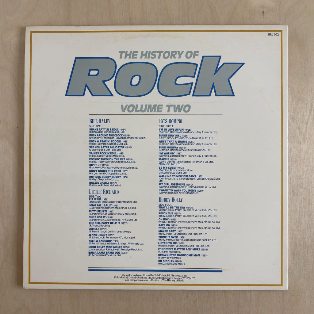 Bill Haley, Little Richard, Fats Domino, Buddy Holly – The History Of Rock (Volume Two) – back cover