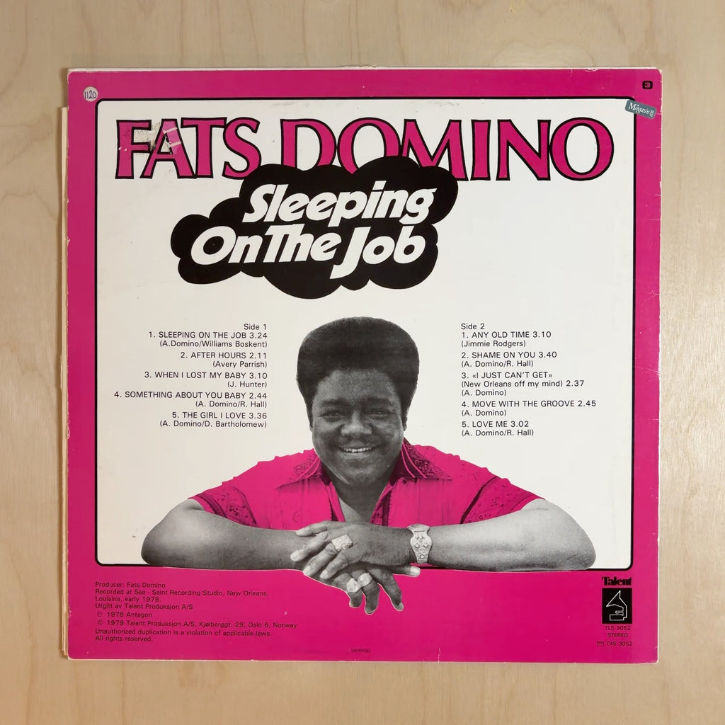 Fats Domino – Sleeping On The Job – back cover