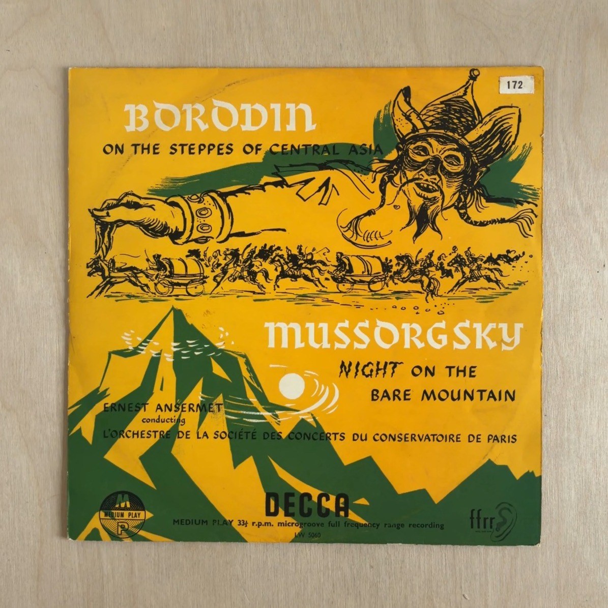 Alexander Borodin, Modest Mussorgsky, Ernest Ansermet, Orchestre De La Société Des Concerts Du Conservatoire – On The Steppes Of Central Asia / Night On The Bare Mountain – front cover