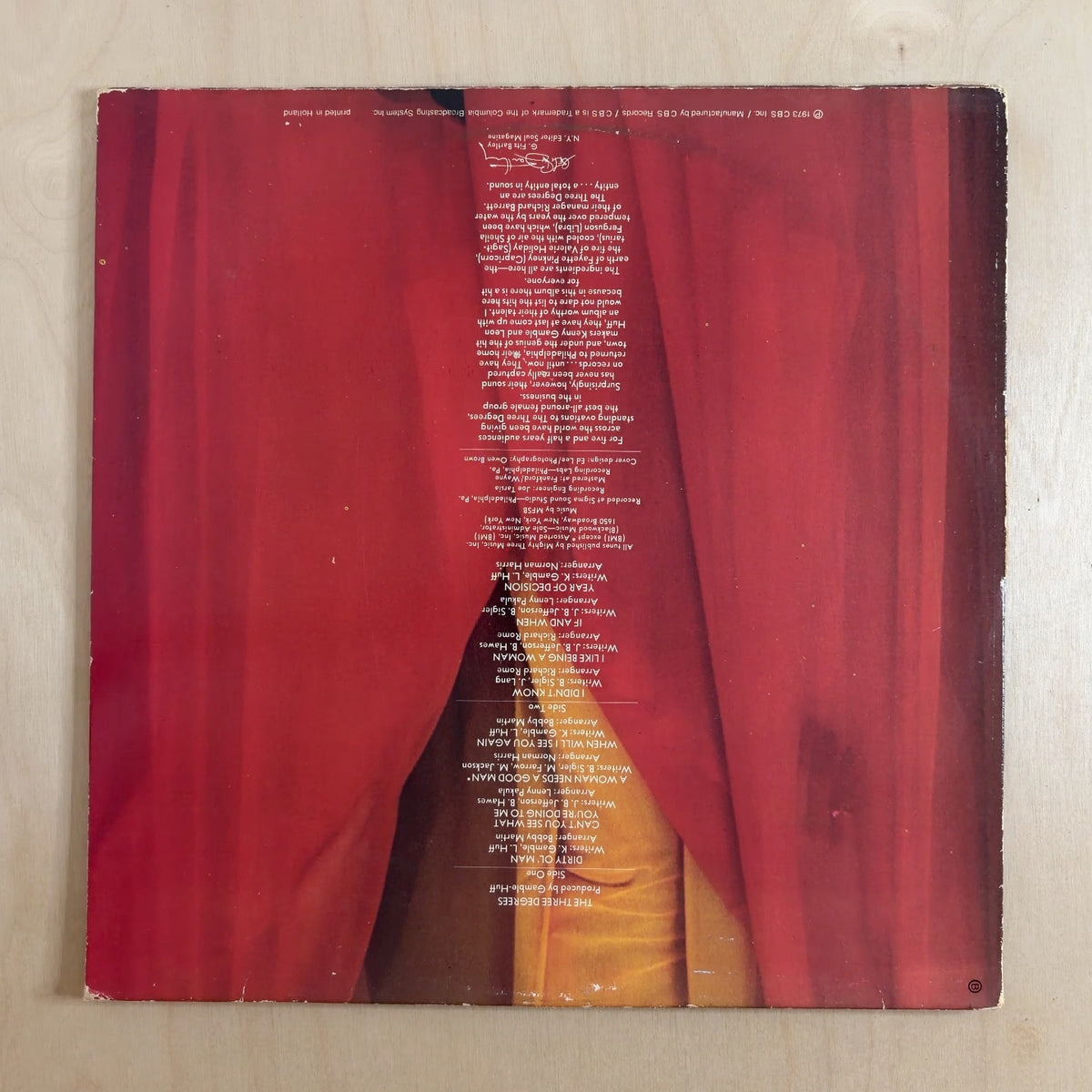 The Three Degrees – The Three Degrees – back cover