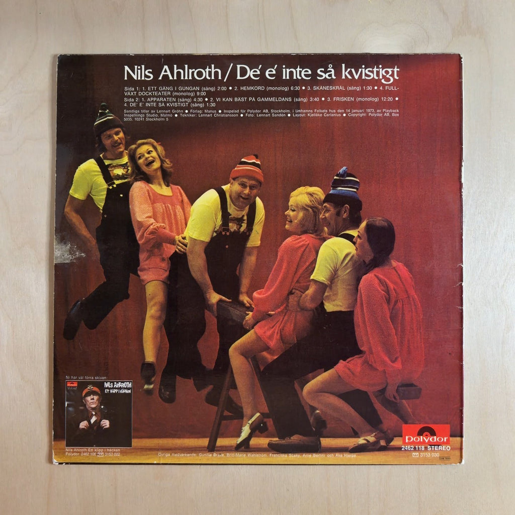 Nils Ahlroth – De' E´ Inte Så Kvistigt – back cover