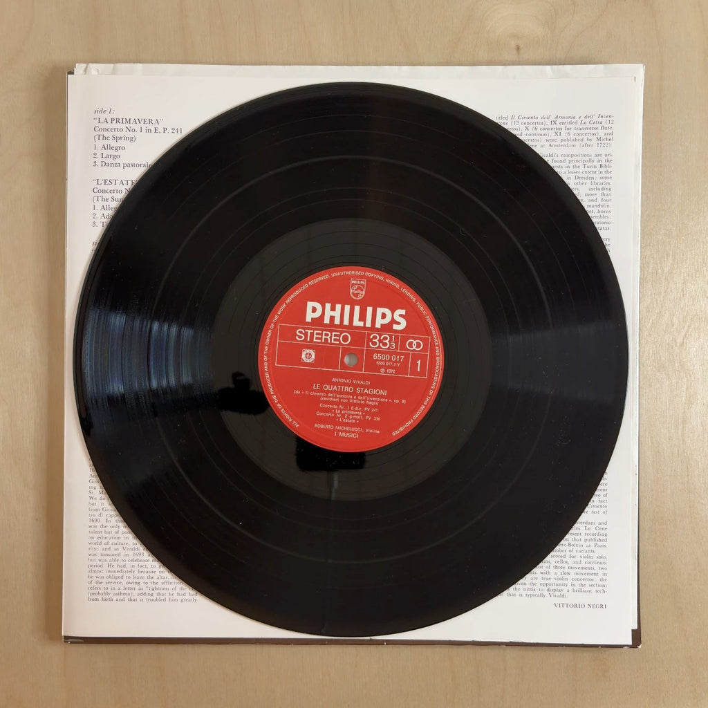 Antonio Vivaldi, Roberto Michelucci, I Musici – Le Quattro Stagioni – record label