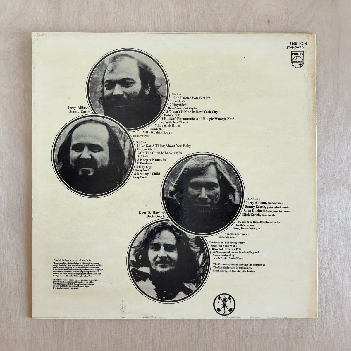 The Crickets – Bubblegum, Bop, Ballad And Boogies – back cover