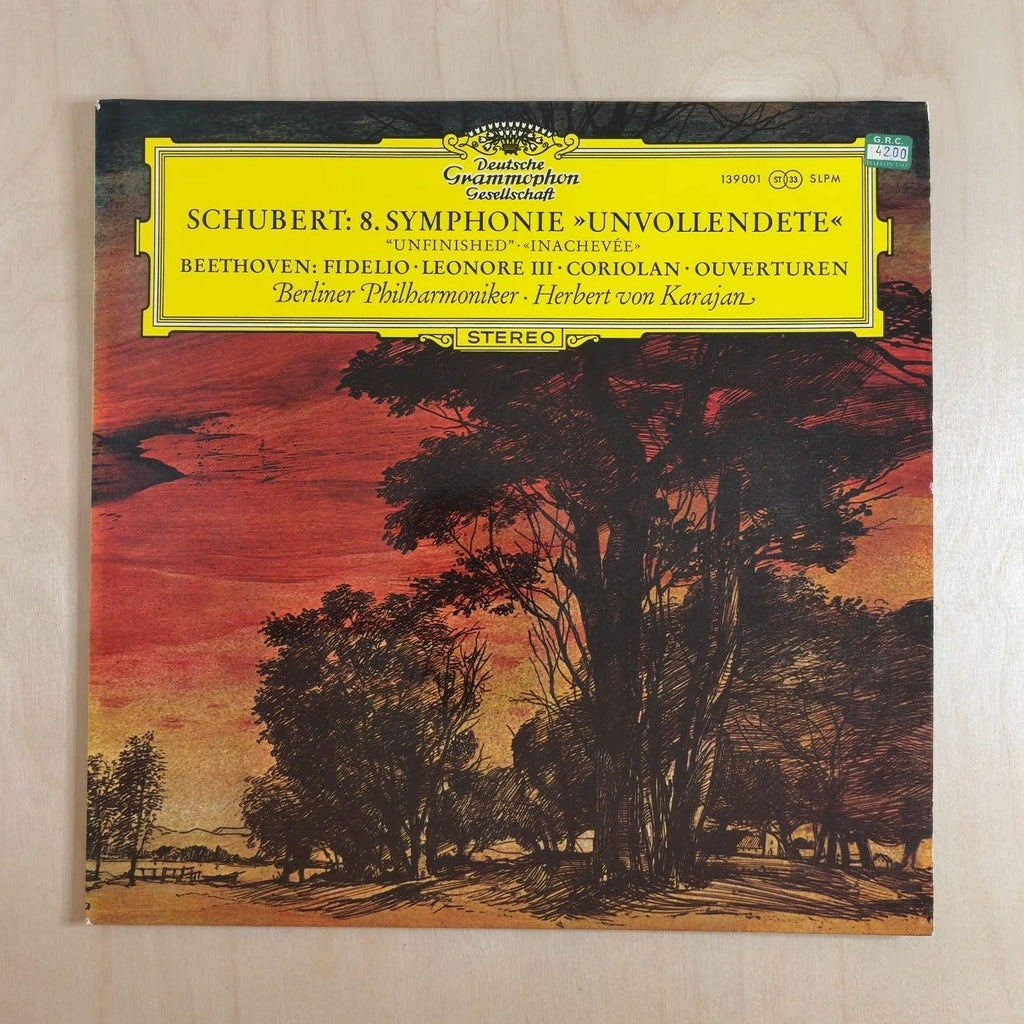 Franz Schubert, Ludwig van Beethoven, Berliner Philharmoniker, Herbert von Karajan – 8. Symphonie »Unvollendete« / Fidelio · Leonore III · Coriolan · Ouverturen – front cover
