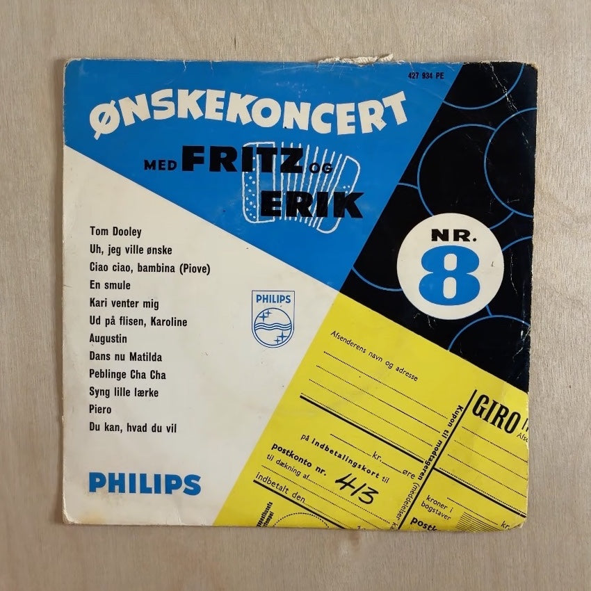 Fritz & Erik – Ønskekoncert Nr. 8 – front cover