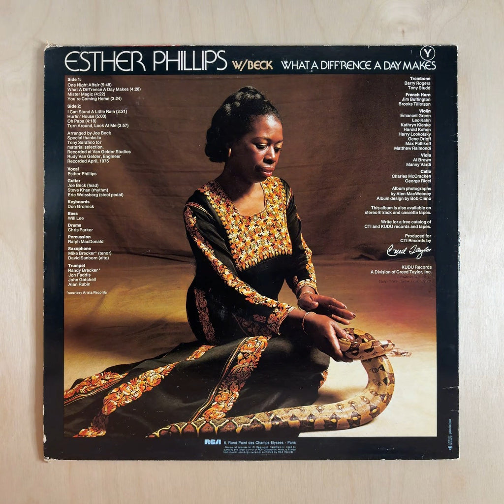 Esther Phillips, Joe Beck – What A Diff'rence A Day Makes – back cover